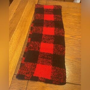 Maurices Red and Black Buffalo Check Knit Scarf